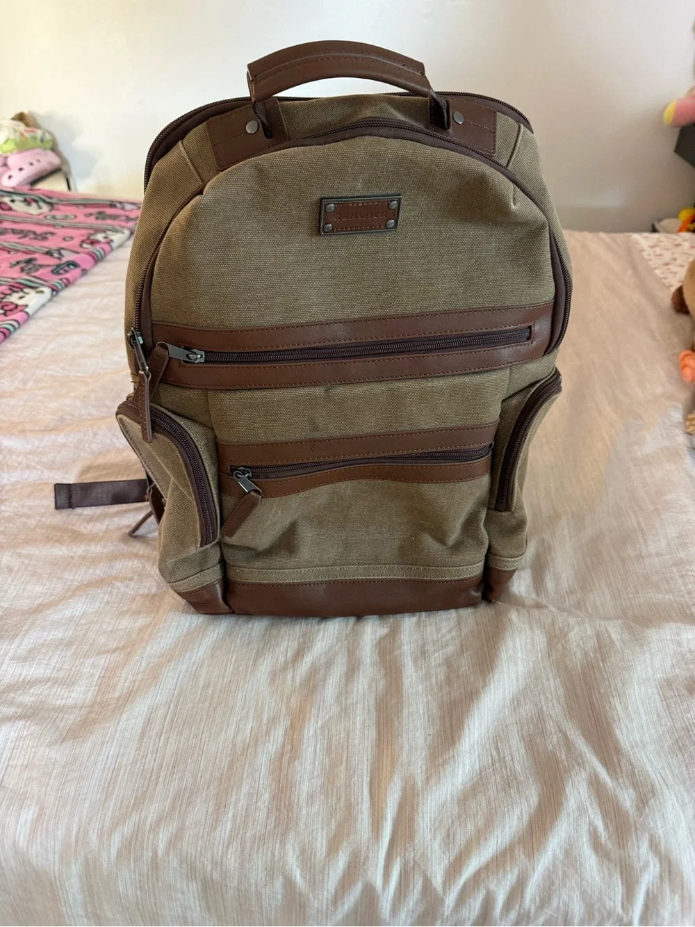 Canvas & Leather Men's Backpack in Brown by Fossil